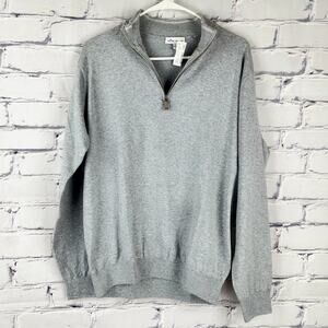 Peter Millar Light Gray Quarter-Zip Pullover
